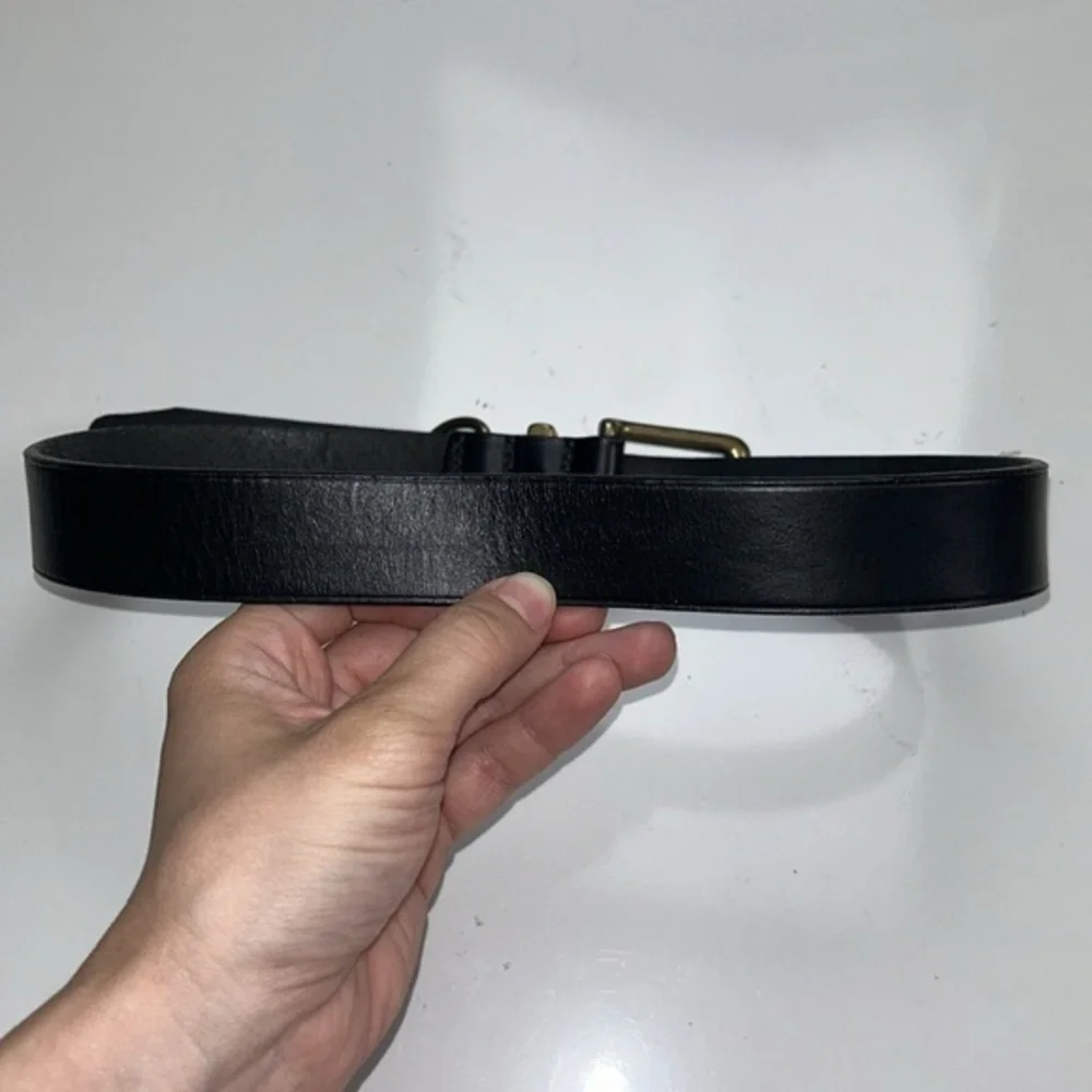 Hunt club black leather belt‎
